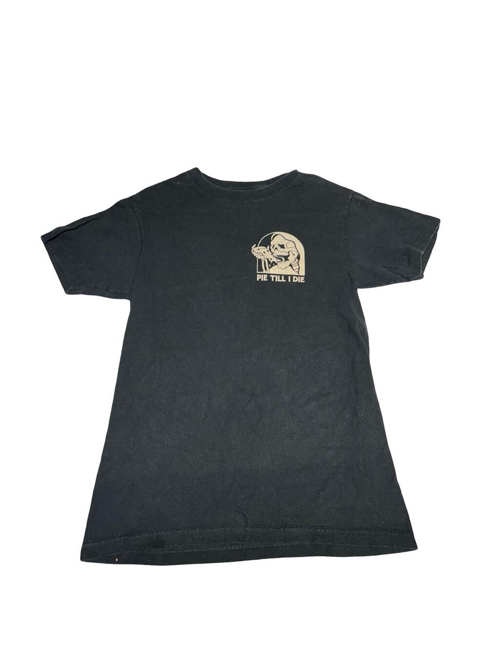 Sketchy Tank Pie Till I Die Graphic T-Shirt Adult Small Black Skull Tee